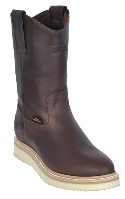 Los Altos Brown Men's Genuine Leather Work Vibram Sole Boots 505407